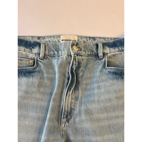 NWT Wandler High Rise Straight Leg Folded Denim Jeans Womens Size 32 Blue Green - Picture 10 of 16